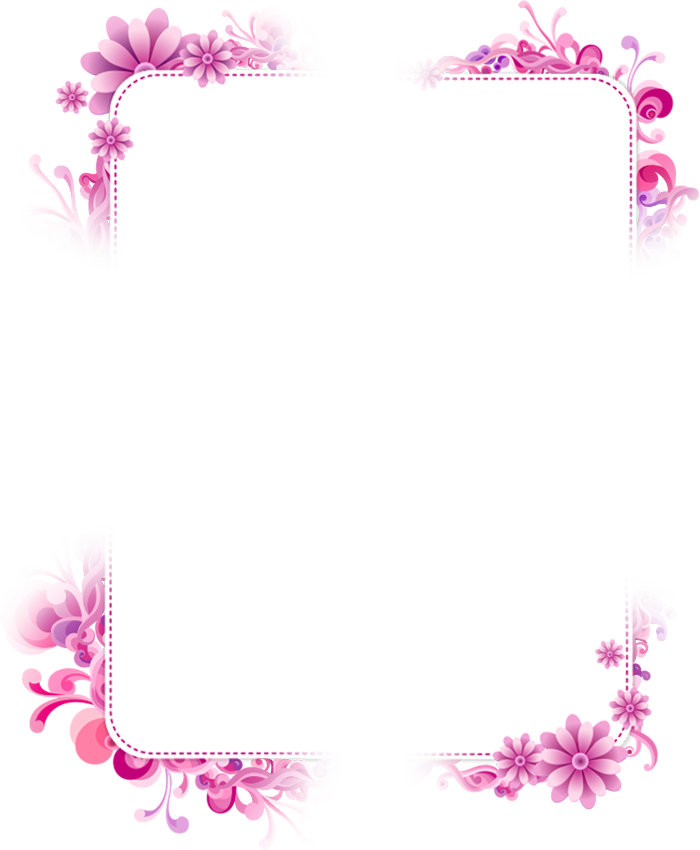 Pink Floral Vector Corner Designs PNG