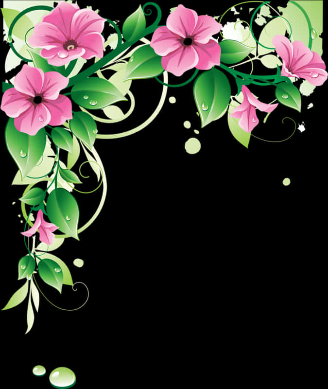 Pink Floral Vector Design PNG