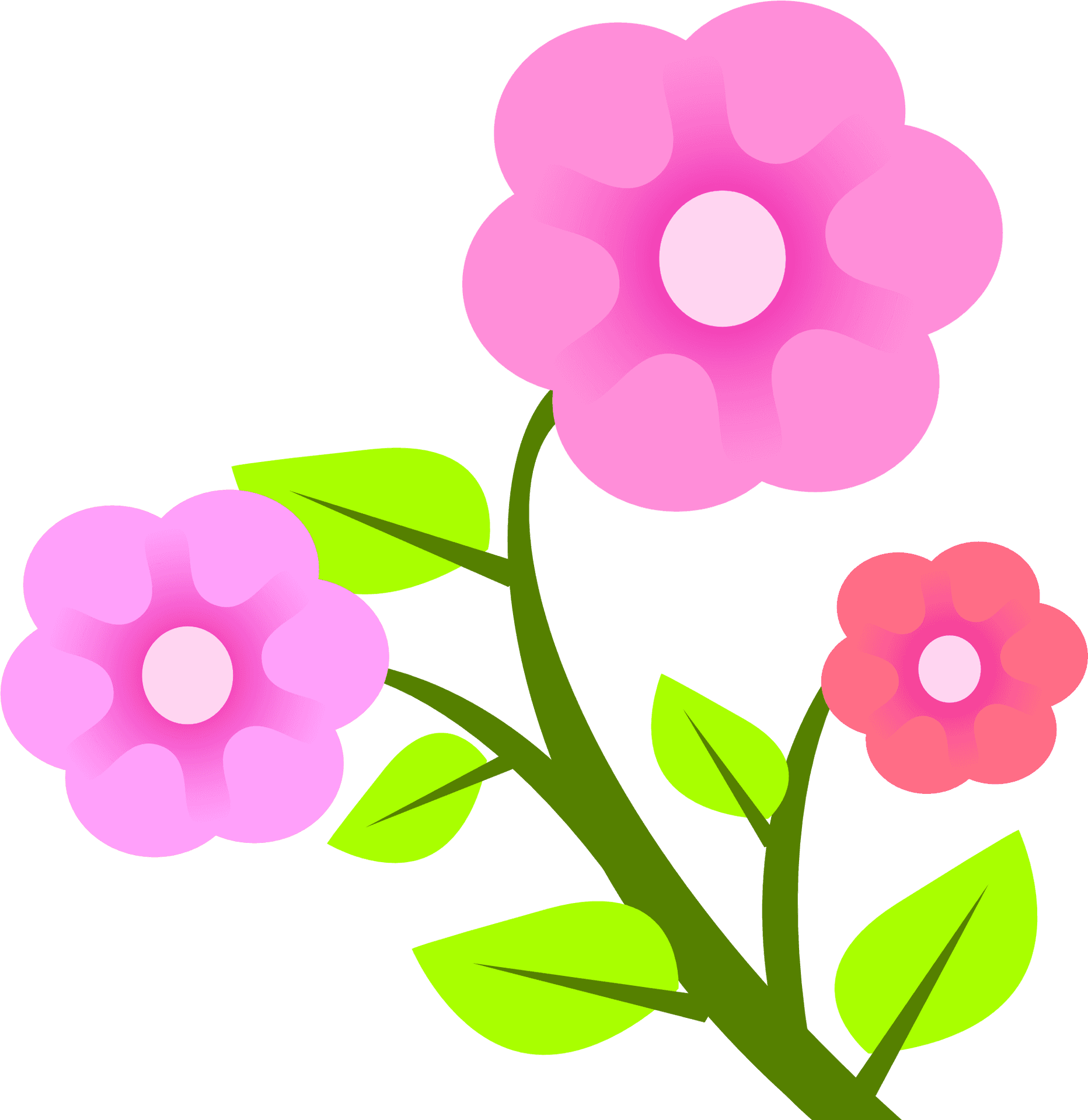 Pink Floral Vector Illustration PNG