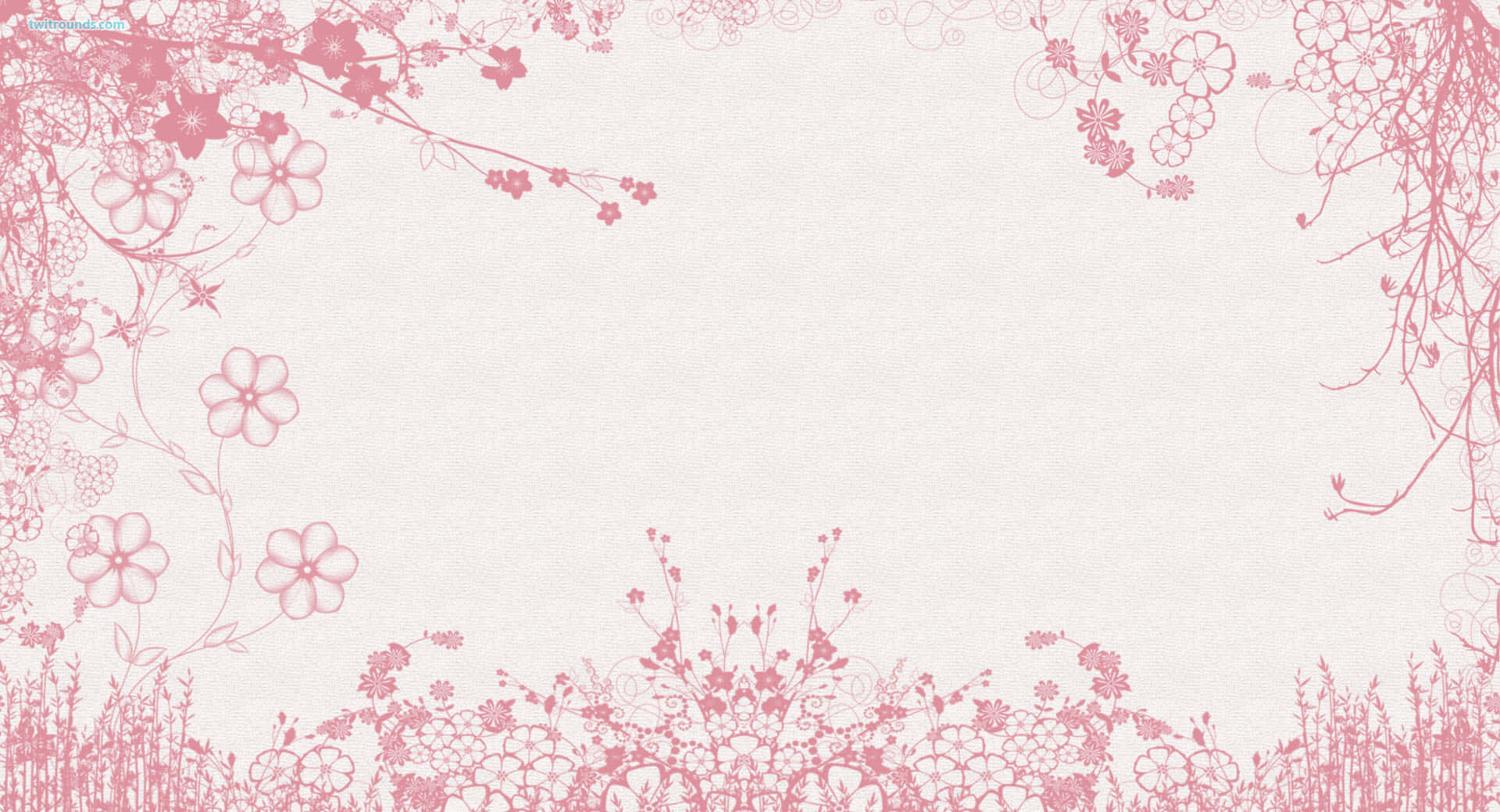 Pink Floral Frame With A White Background Wallpaper