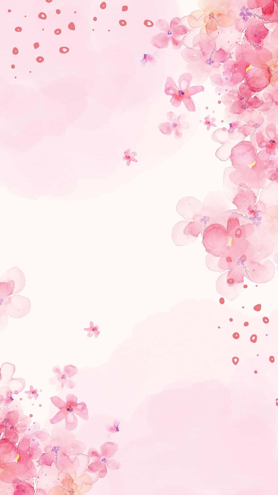 Pink_ Floral_ Watercolor_ Background Wallpaper