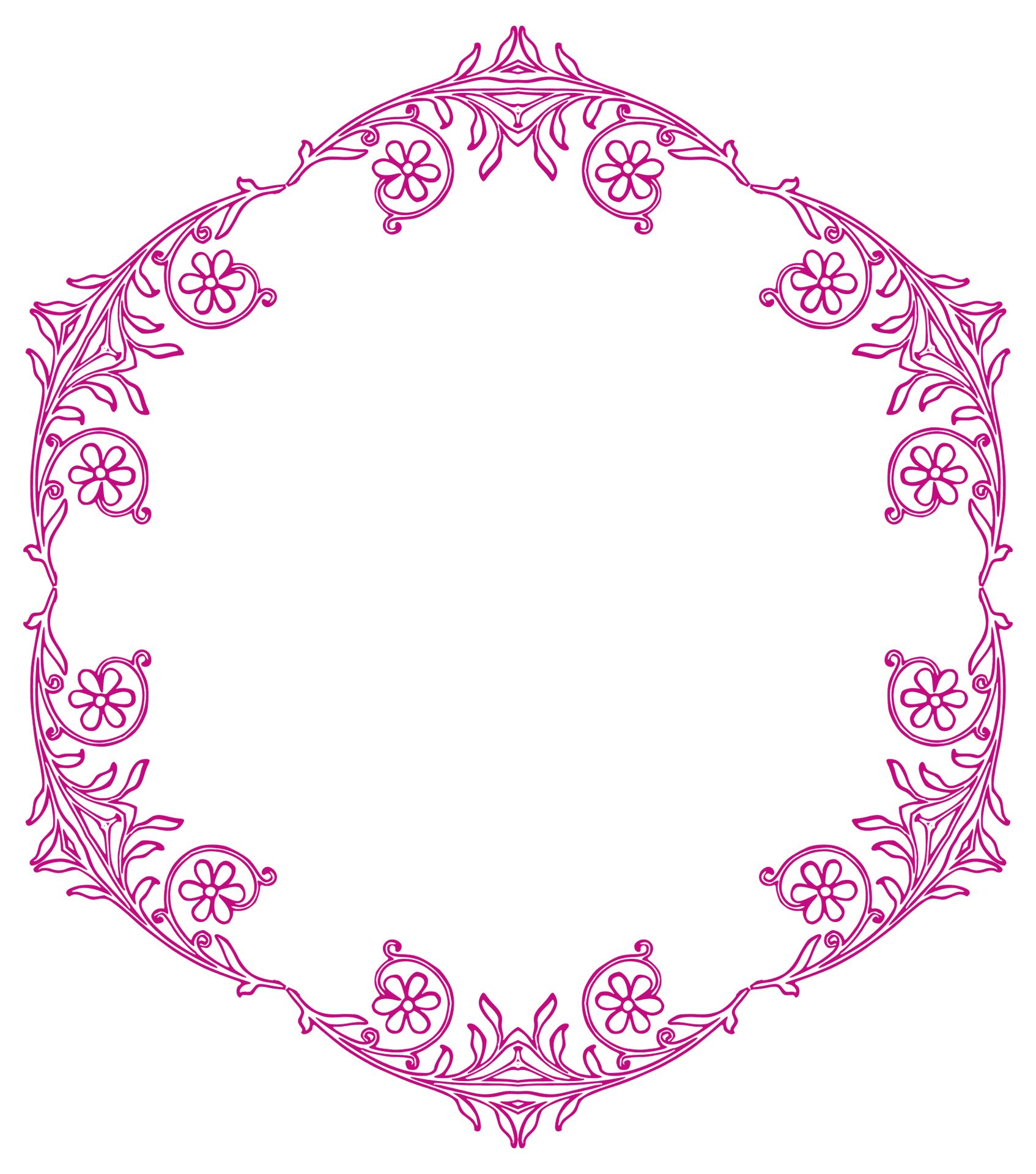 Pink Floral Wreath Vector PNG