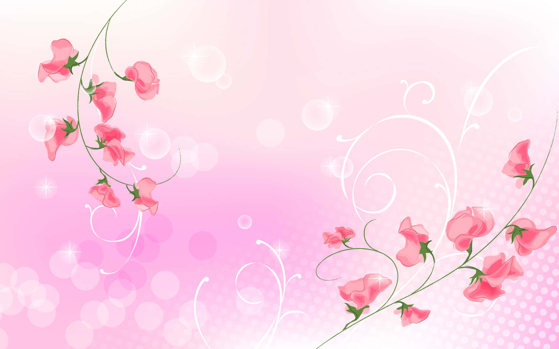 Pink Flowers on Light Pink Background Desktop Wallpaper - Fresh and  Feminine Design Stock Illustration - Illustration of petal, branch:  274764968