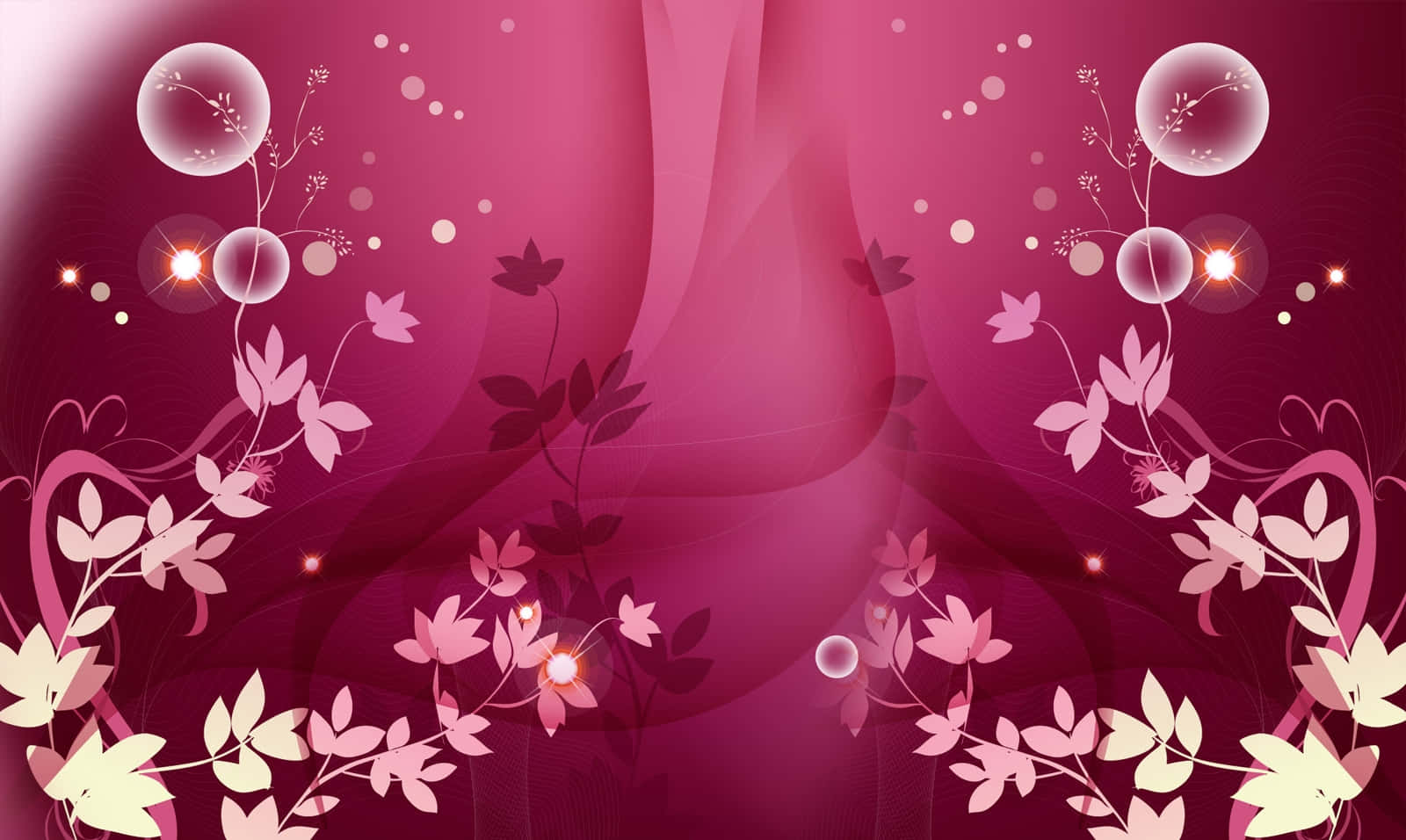 Umfundo Cor-de-rosa Com Flores E Bolhas