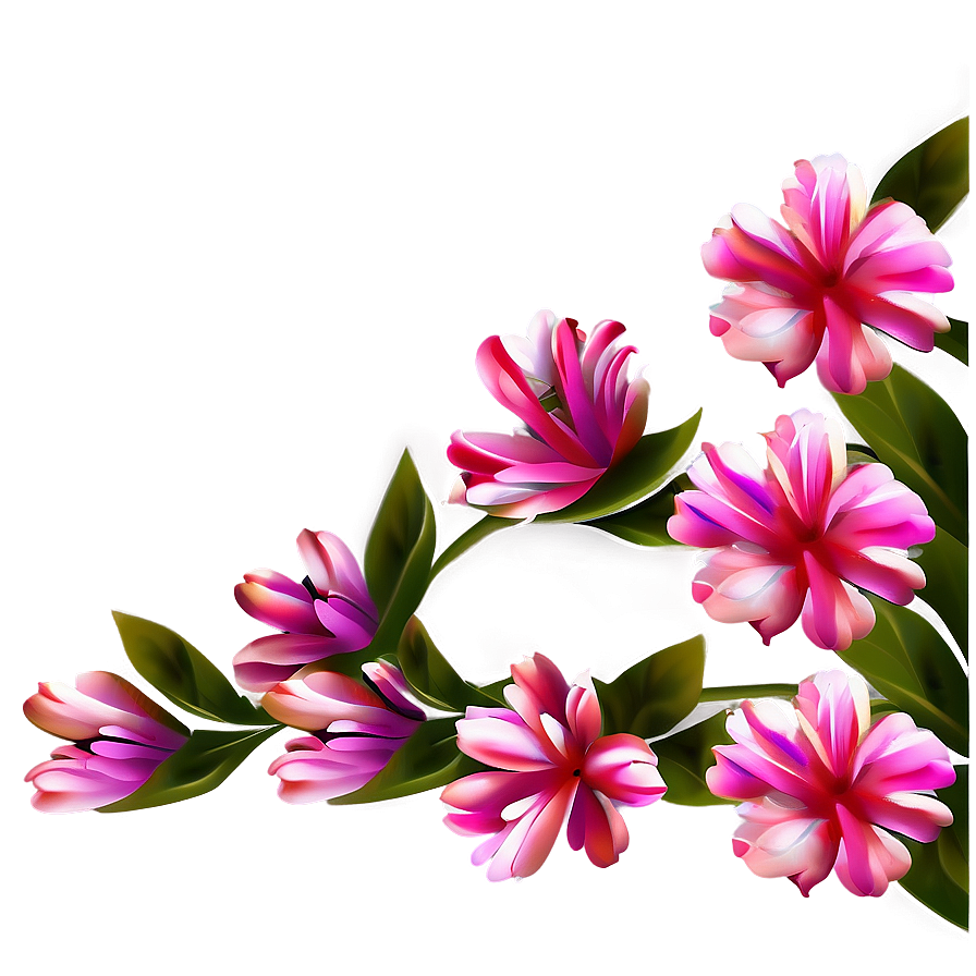 Download Pink Flower Border Png Kax | Wallpapers.com