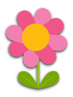 Pink Flower Cartoon Illustration PNG