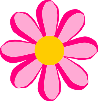 Pink Flower Graphicon Black Background PNG