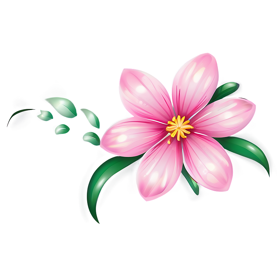 Pink Flower Illustration Png Bak PNG