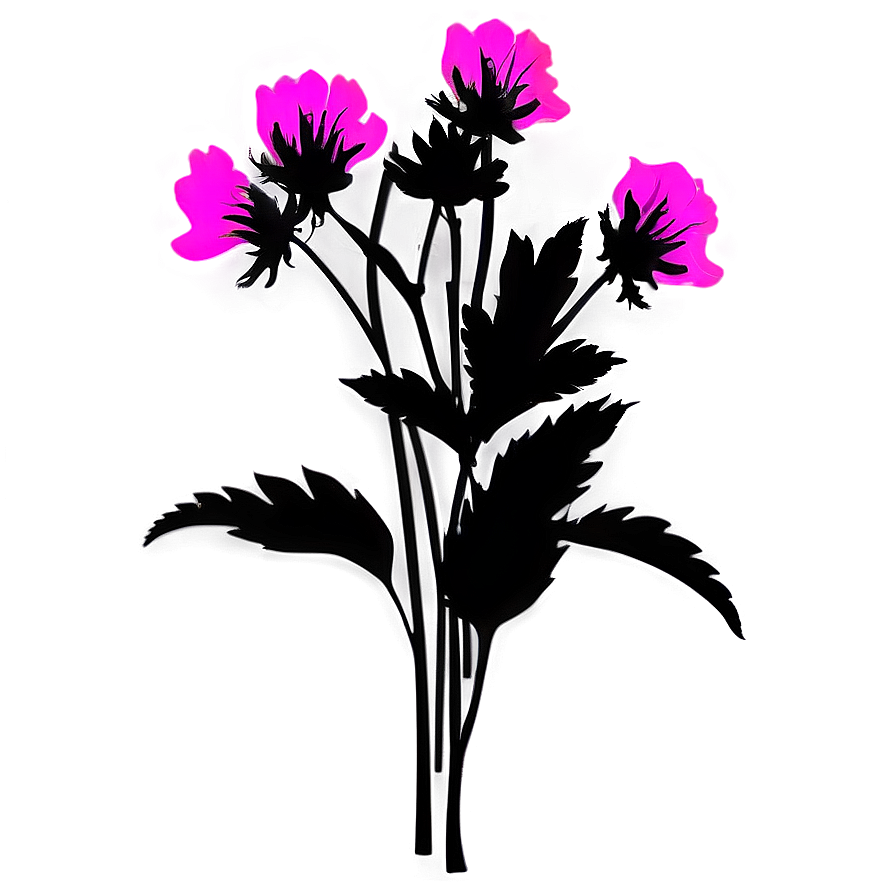 Pink Flower Silhouette Png Tjj PNG