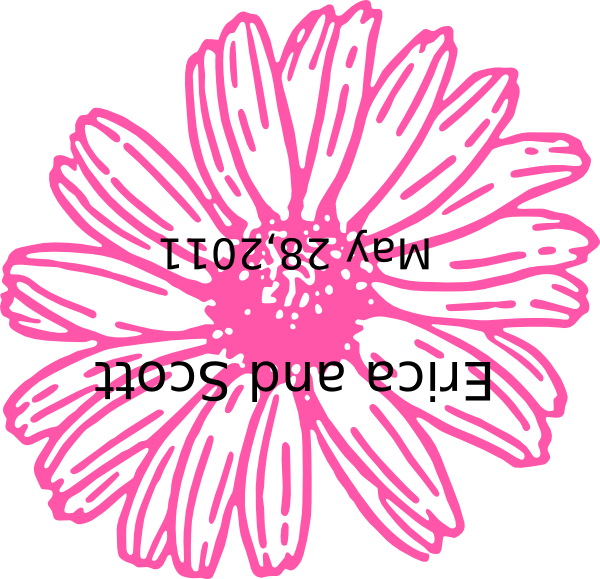 Pink Flower Sketch Inverted Colors PNG