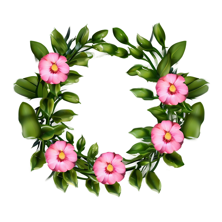 Pink Flower Wreath Png 05242024 PNG