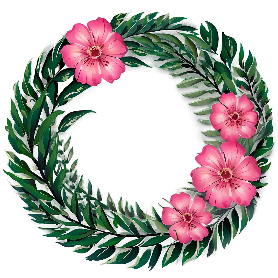 Pink Flower Wreath Png 05242024 PNG