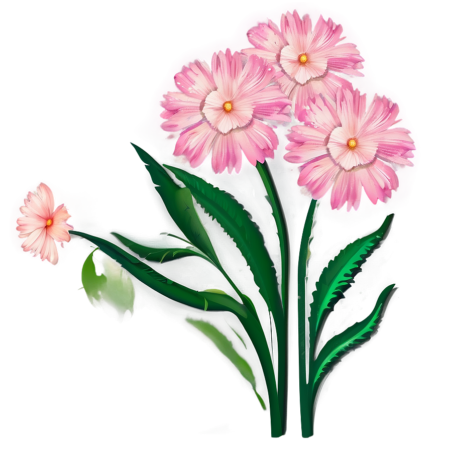 Pink Flowers Art Png 05242024 PNG