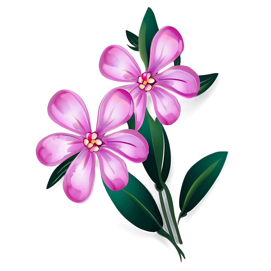 Pink Flowers Cartoon Png 05242024 PNG