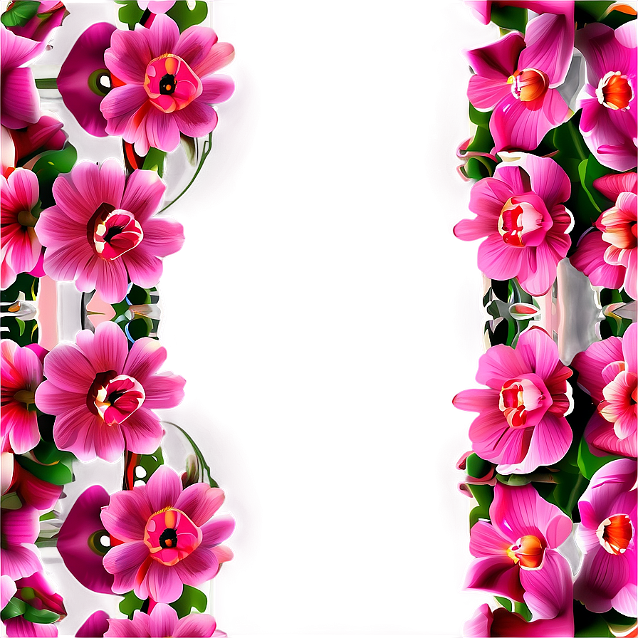 Pink Flowers Decoration Png Bjo PNG