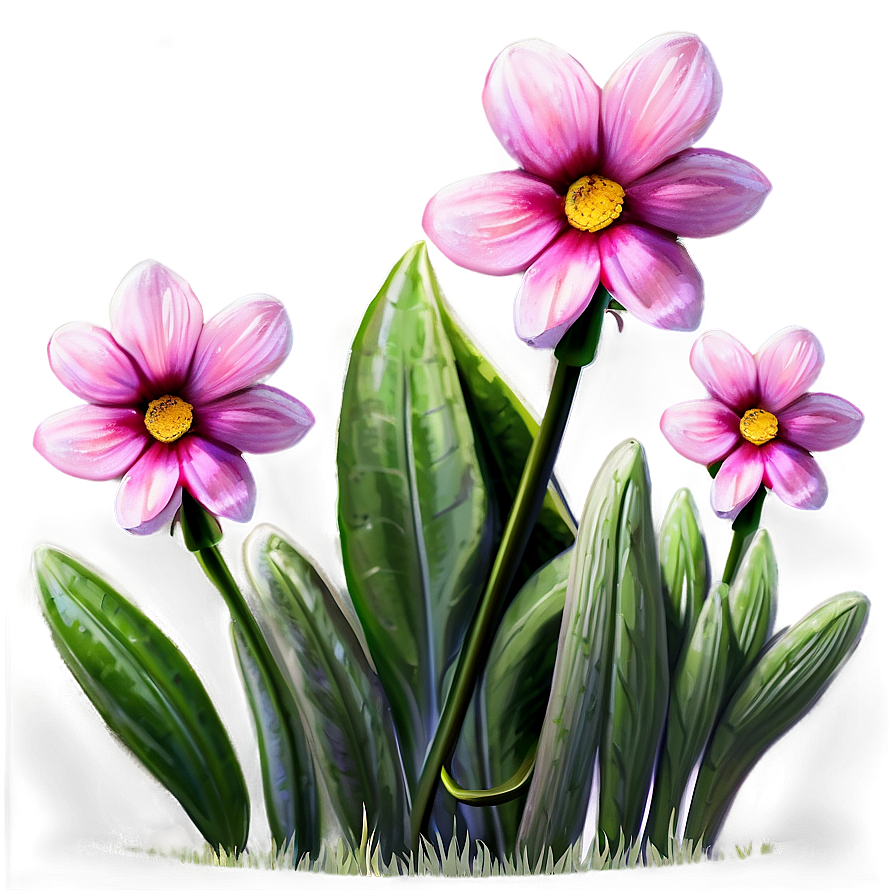 Pink Flowers Field Png 05242024 PNG