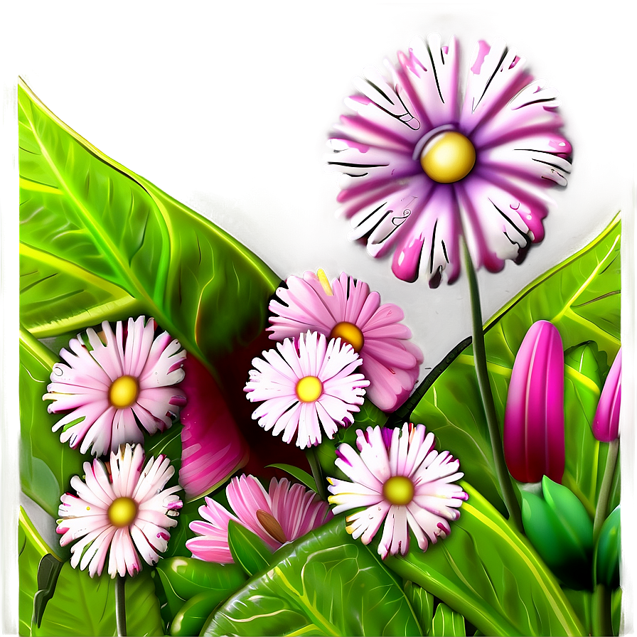 Pink Flowers Field Png 78 PNG