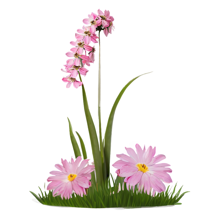 Pink Flowers Field Png Qjq81 PNG