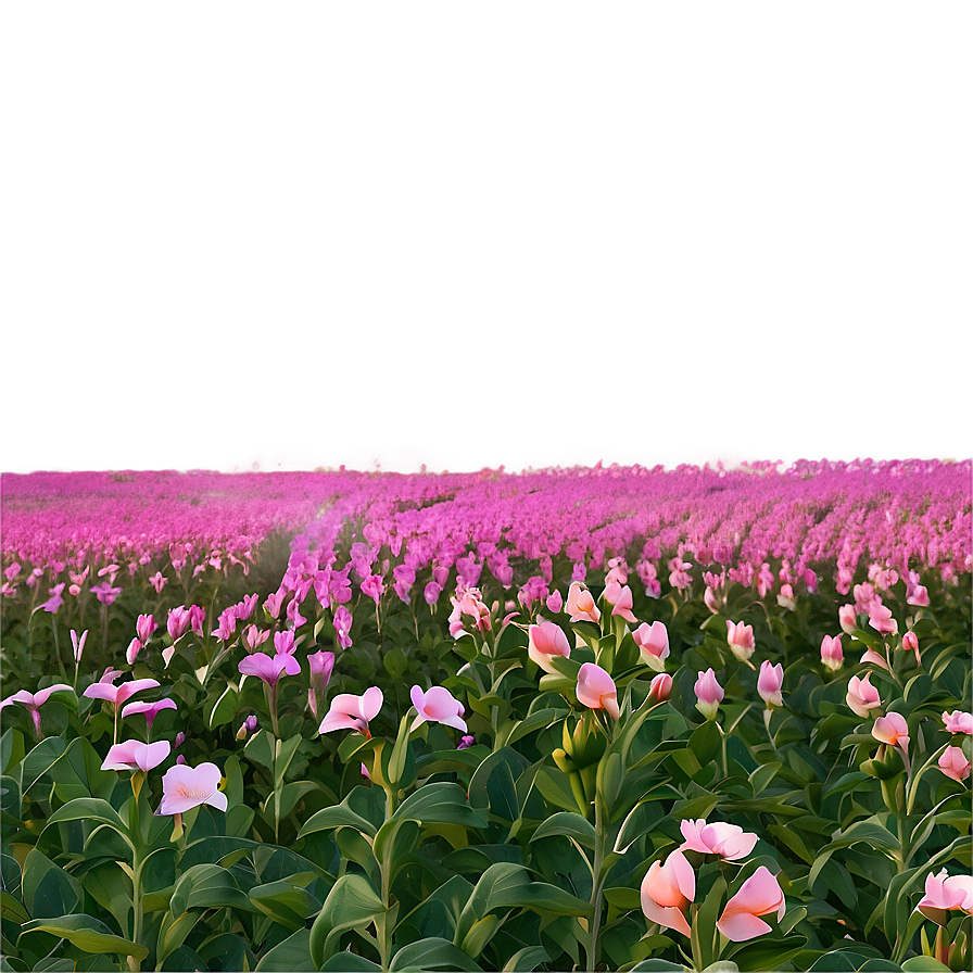 Pink Flowers Field Png Vjt65 PNG