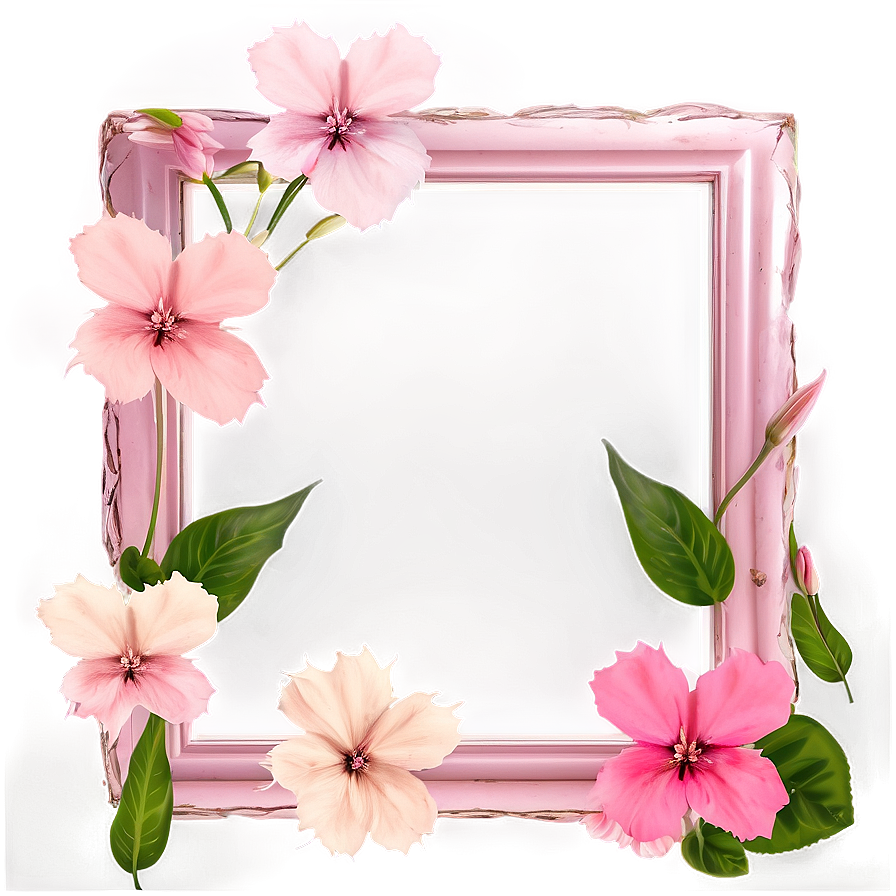 Pink Flowers Frame Png 05242024 PNG