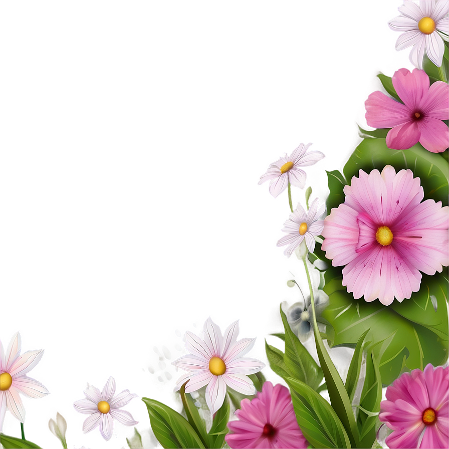 Pink Flowers Frame Png 65 PNG