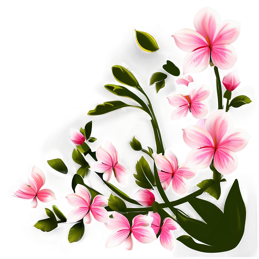 Pink Flowers Silhouette Png Tyd PNG