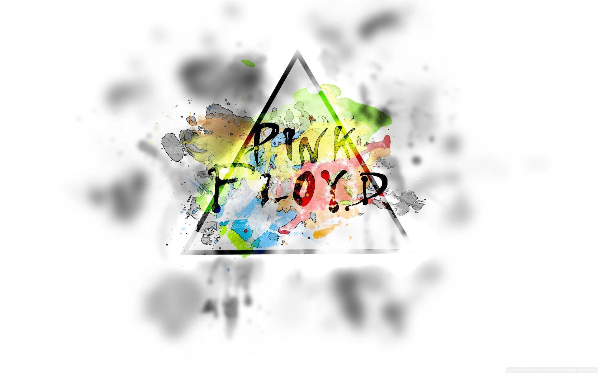 Pink Floyd 4k Triangle On White Rainbow Aesthetic Wallpaper