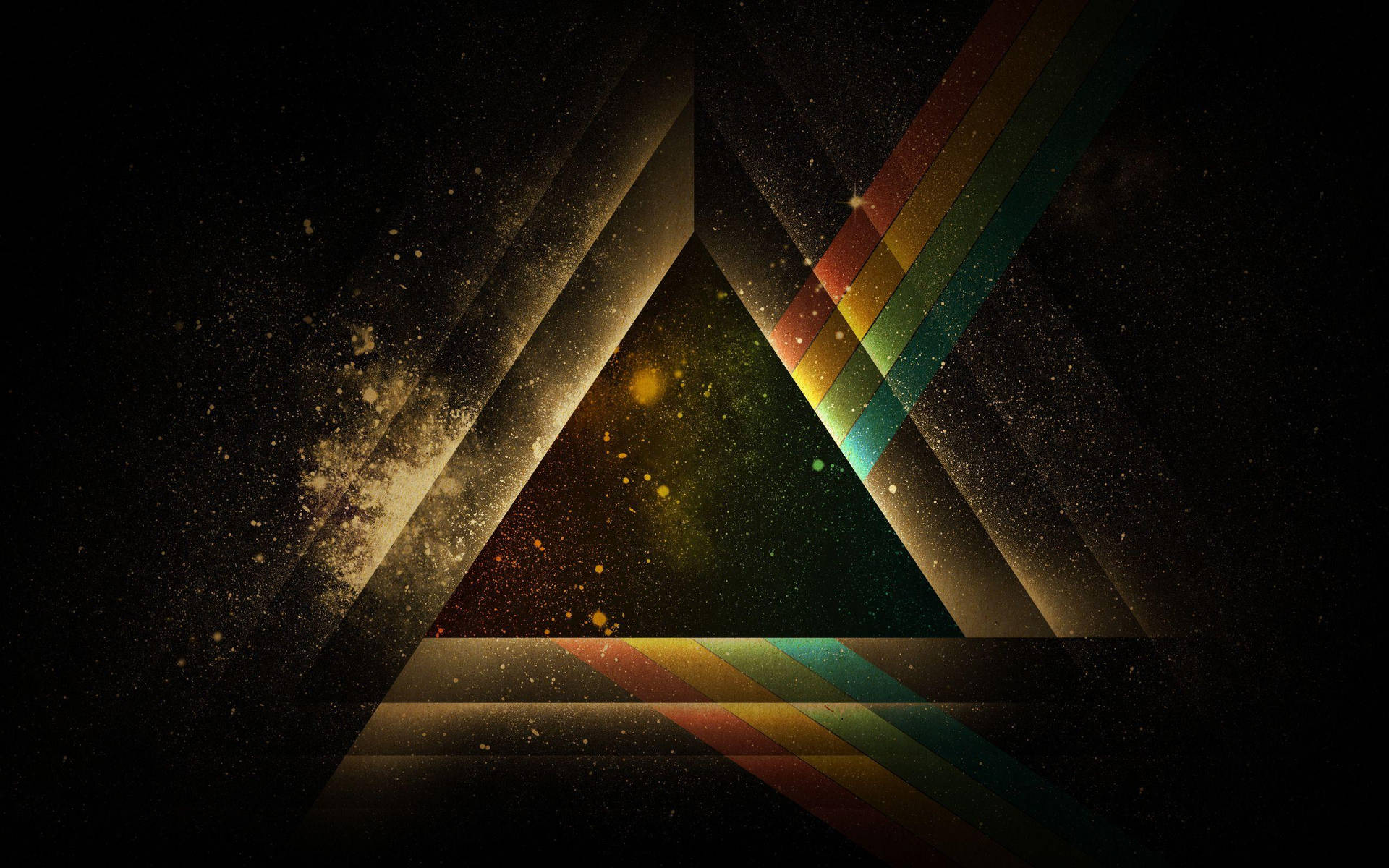 Pink Floyd Black Triangles Rainbow Aesthetic