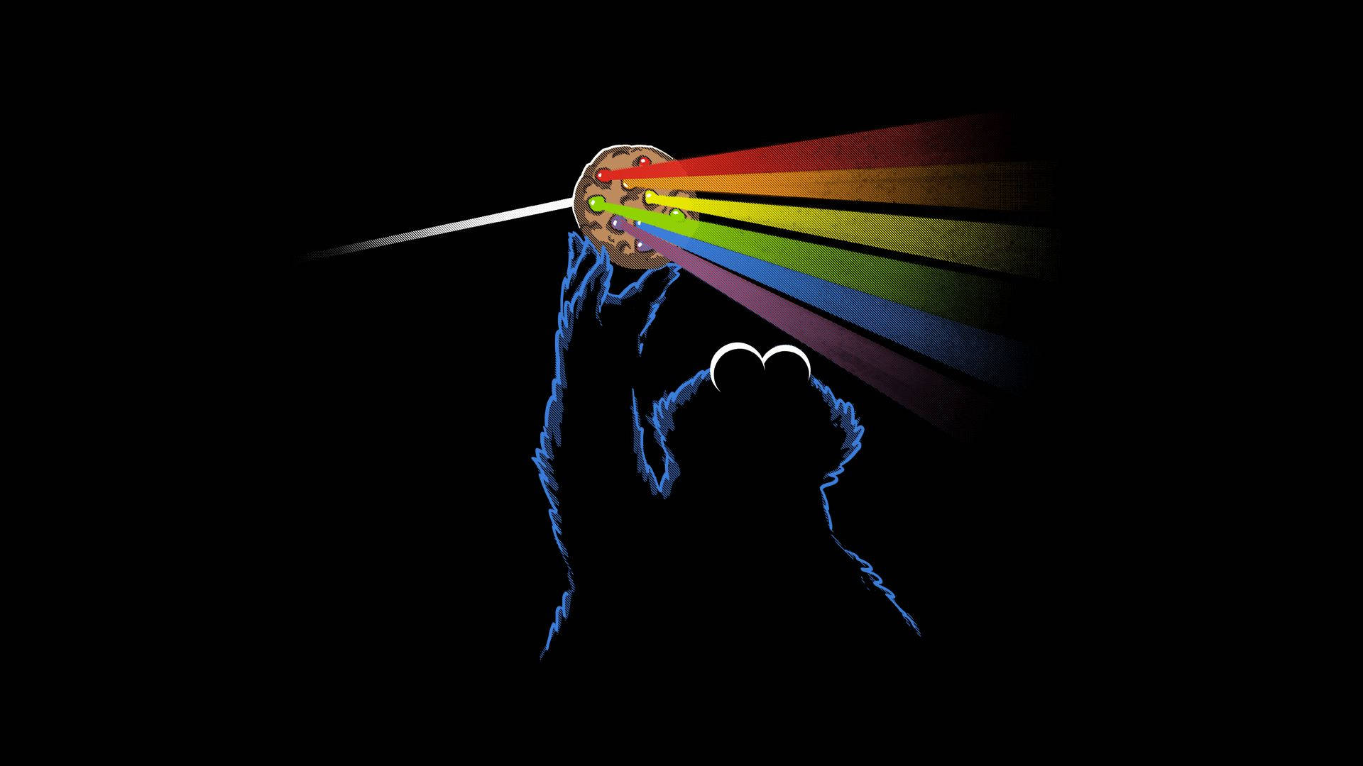 Parodiade Pink Floyd Con El Monstruo De Las Galletas Fondo de pantalla