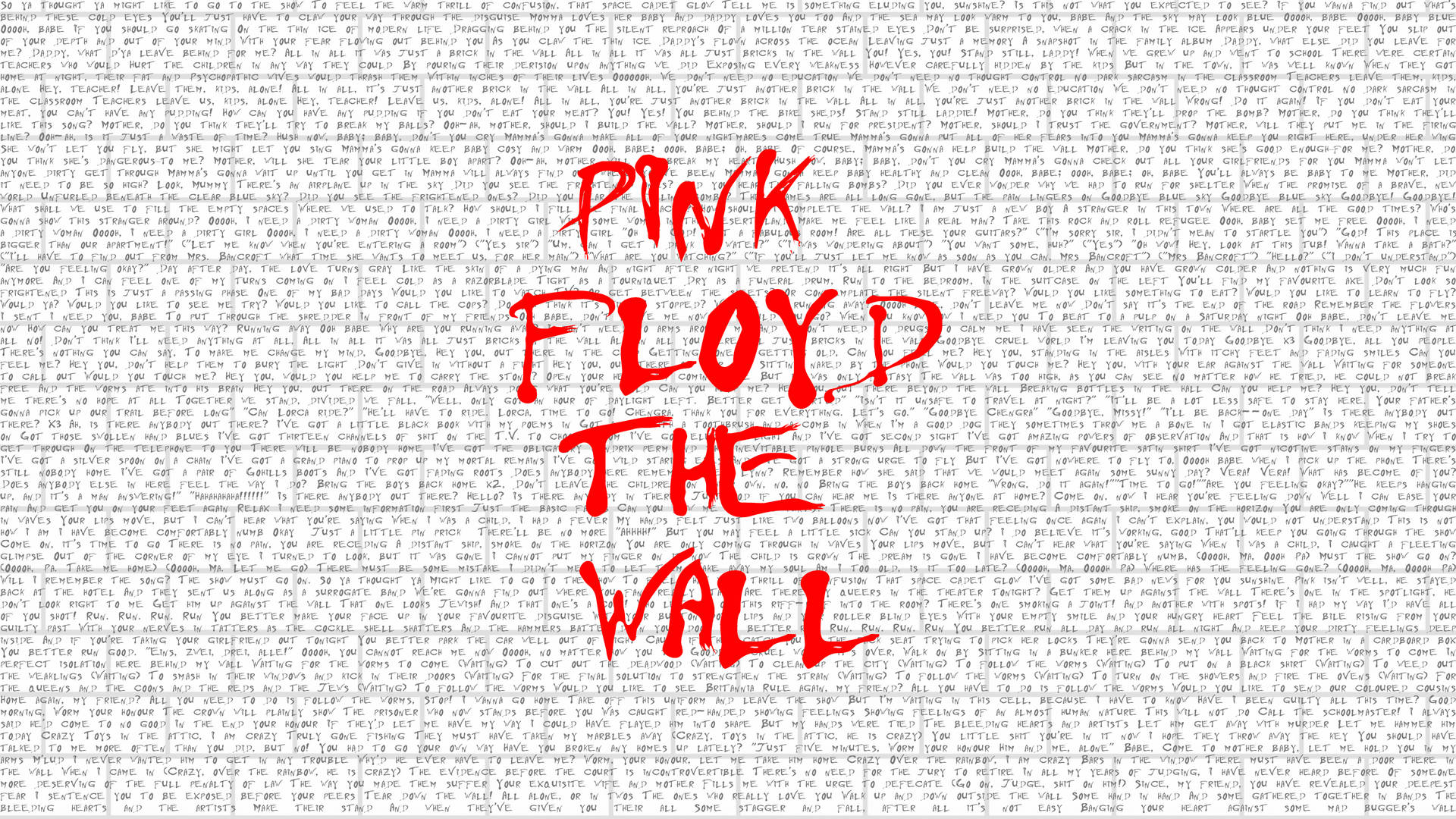 Pink Floyd's The Wall Album Cover Wallpaper