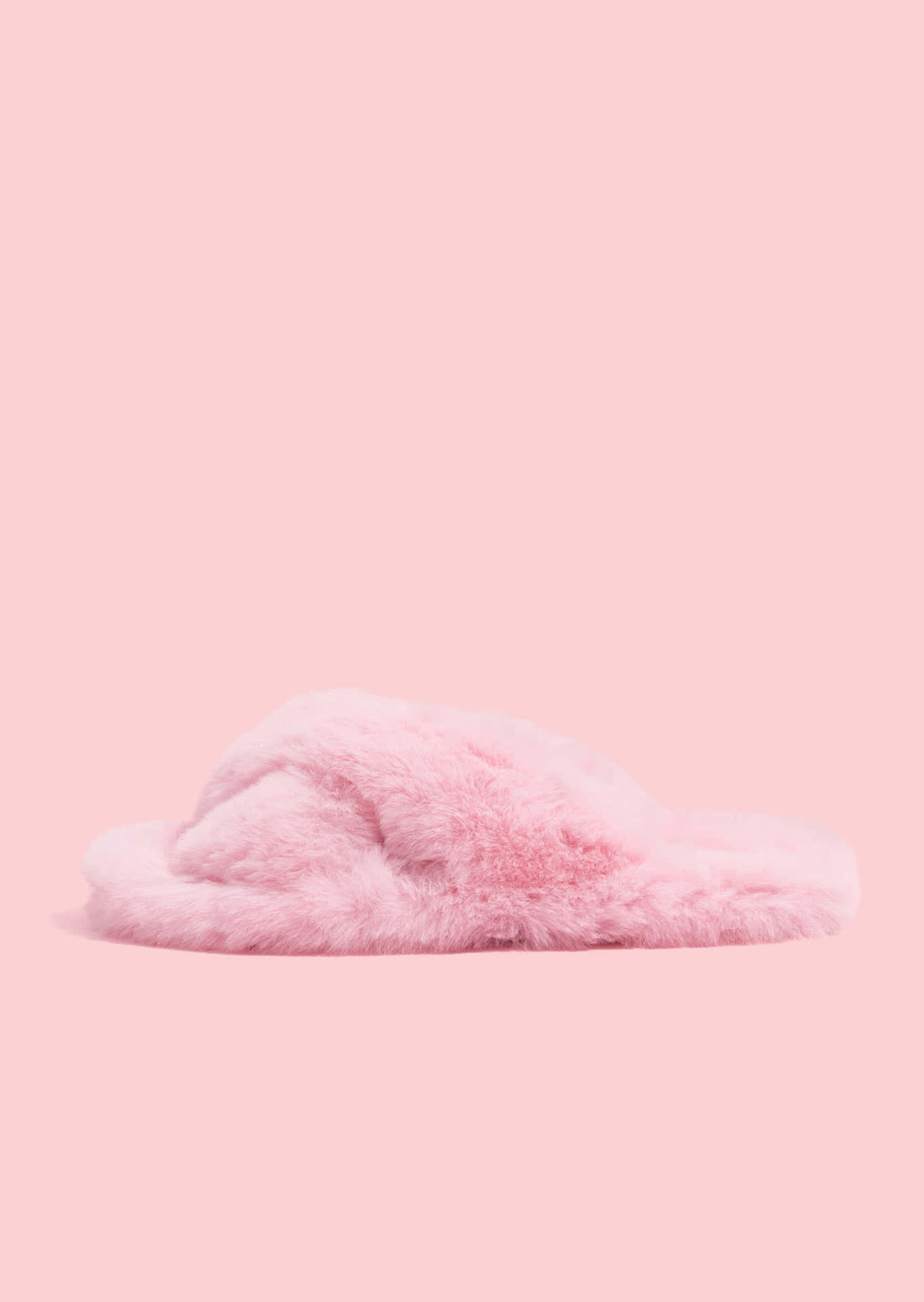 Pink Fluffy Slipperon Pastel Background.jpg Wallpaper