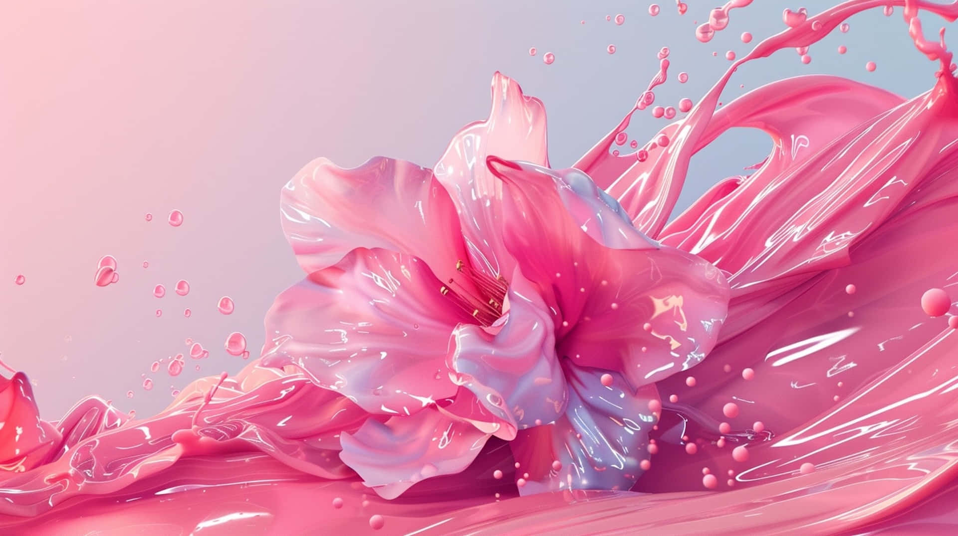Pink Fluid Art3 D Render Wallpaper