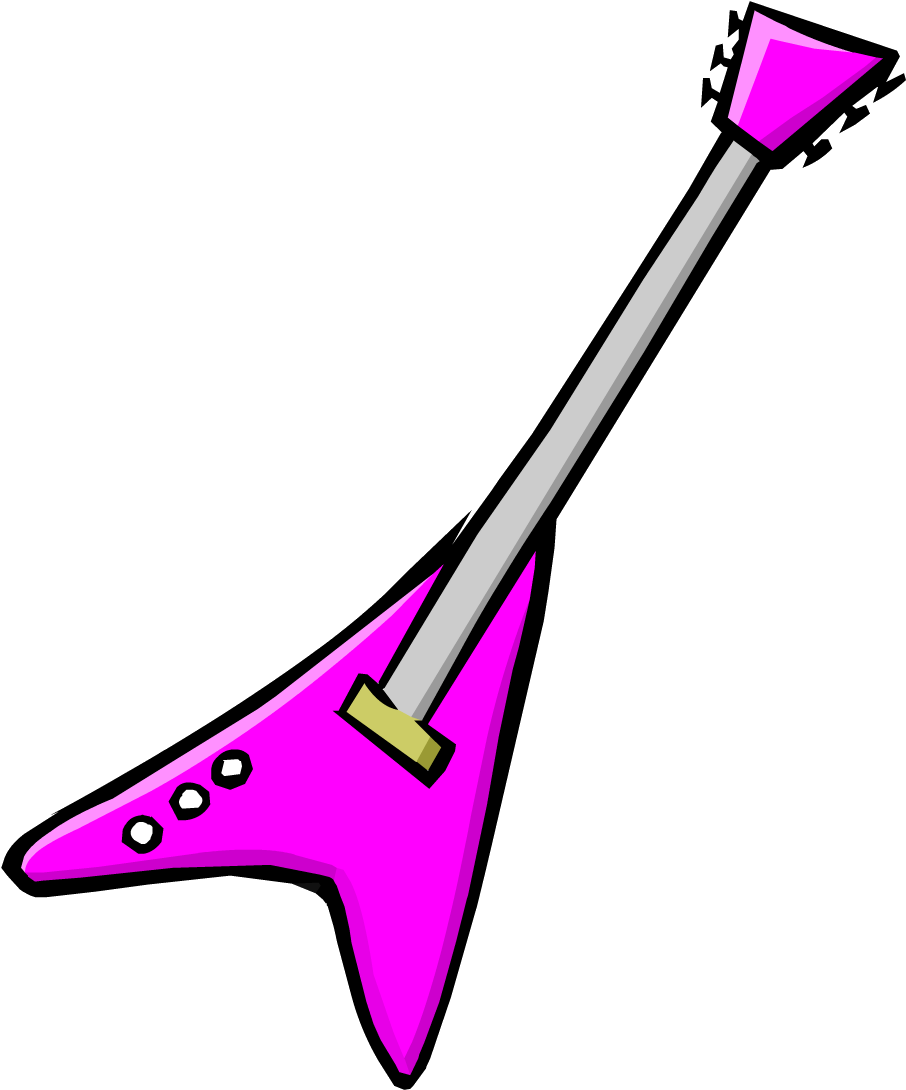 Pink Flying V Electric Guitar Illustration PNG