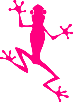 Pink Frog Silhouette Graphic PNG