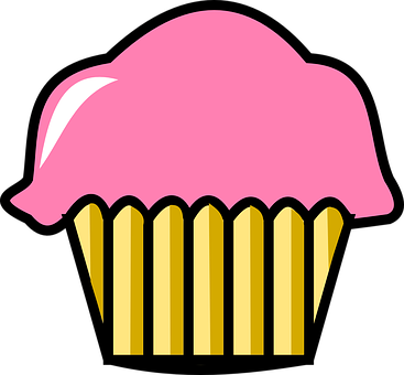 Pink Frosted Cupcake Graphic PNG