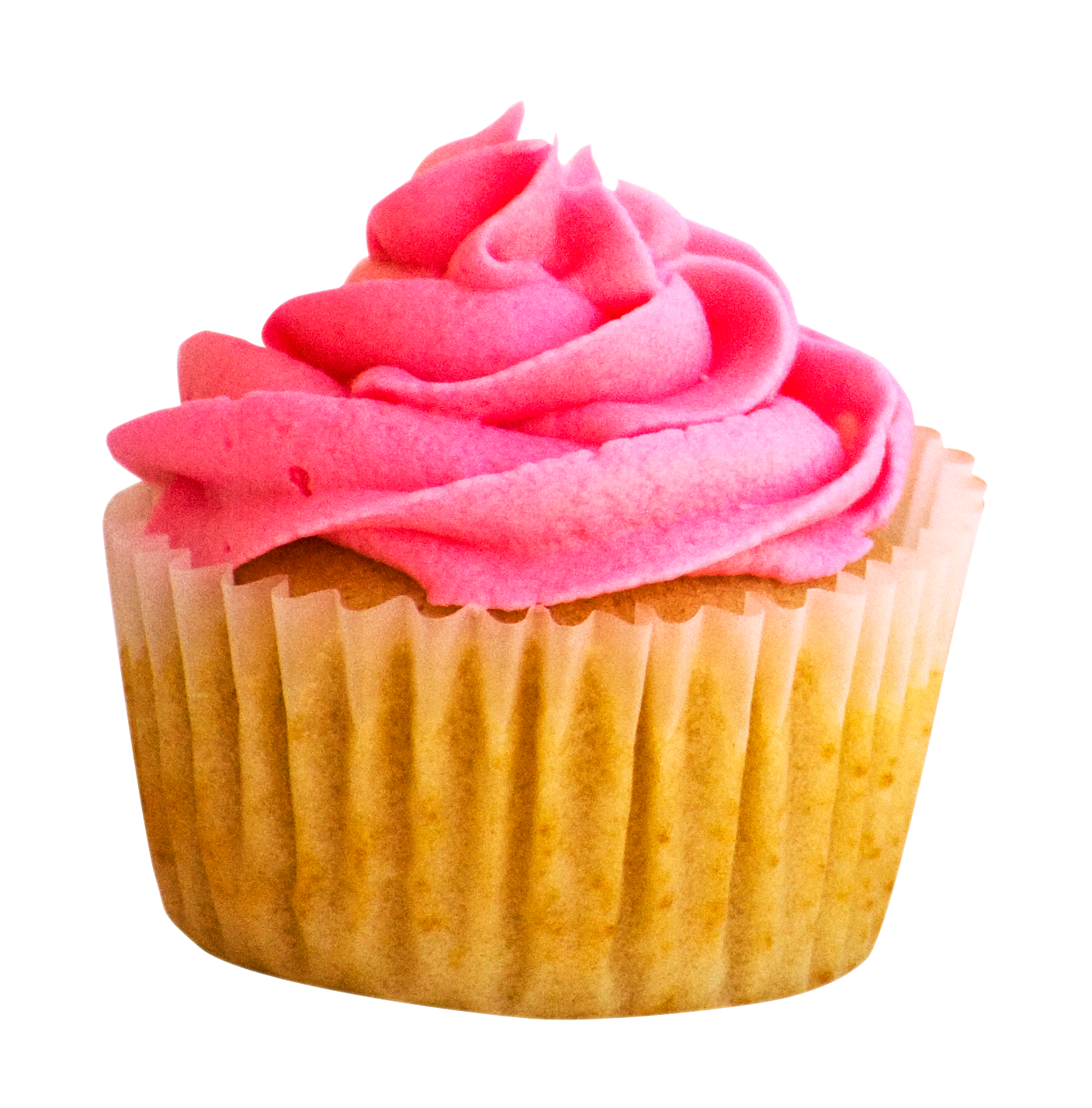 Pink Frosted Cupcake Isolated PNG