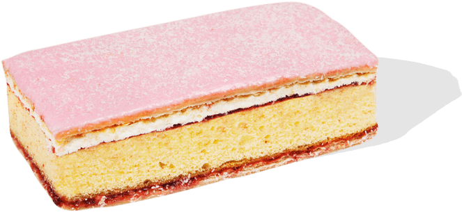 Pink Frosted Sponge Cake Slice PNG