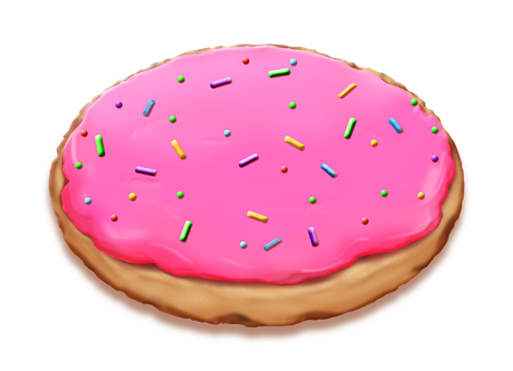 Pink Frosted Sprinkle Cookie PNG