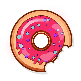 Pink Frosted Sprinkle Donut Graphic PNG