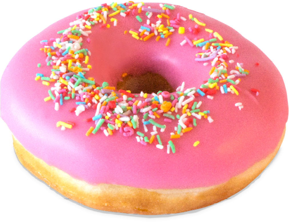 Pink Frosted Sprinkle Doughnut.png PNG