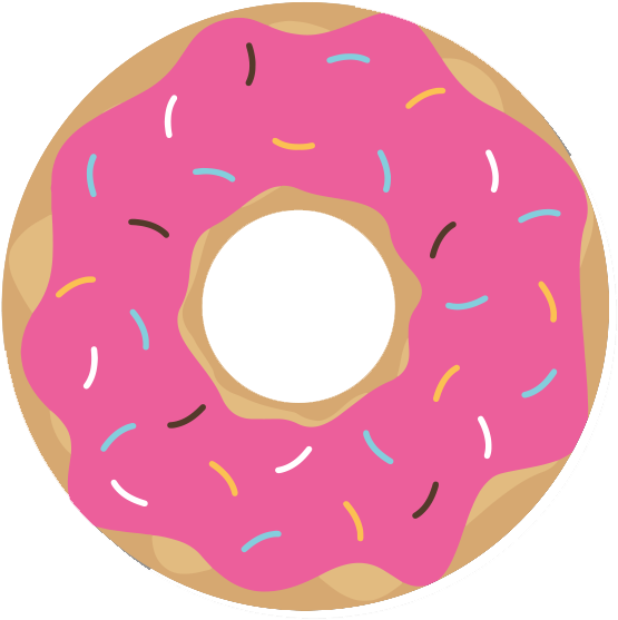 Pink Frosted Sprinkled Doughnut Illustration PNG