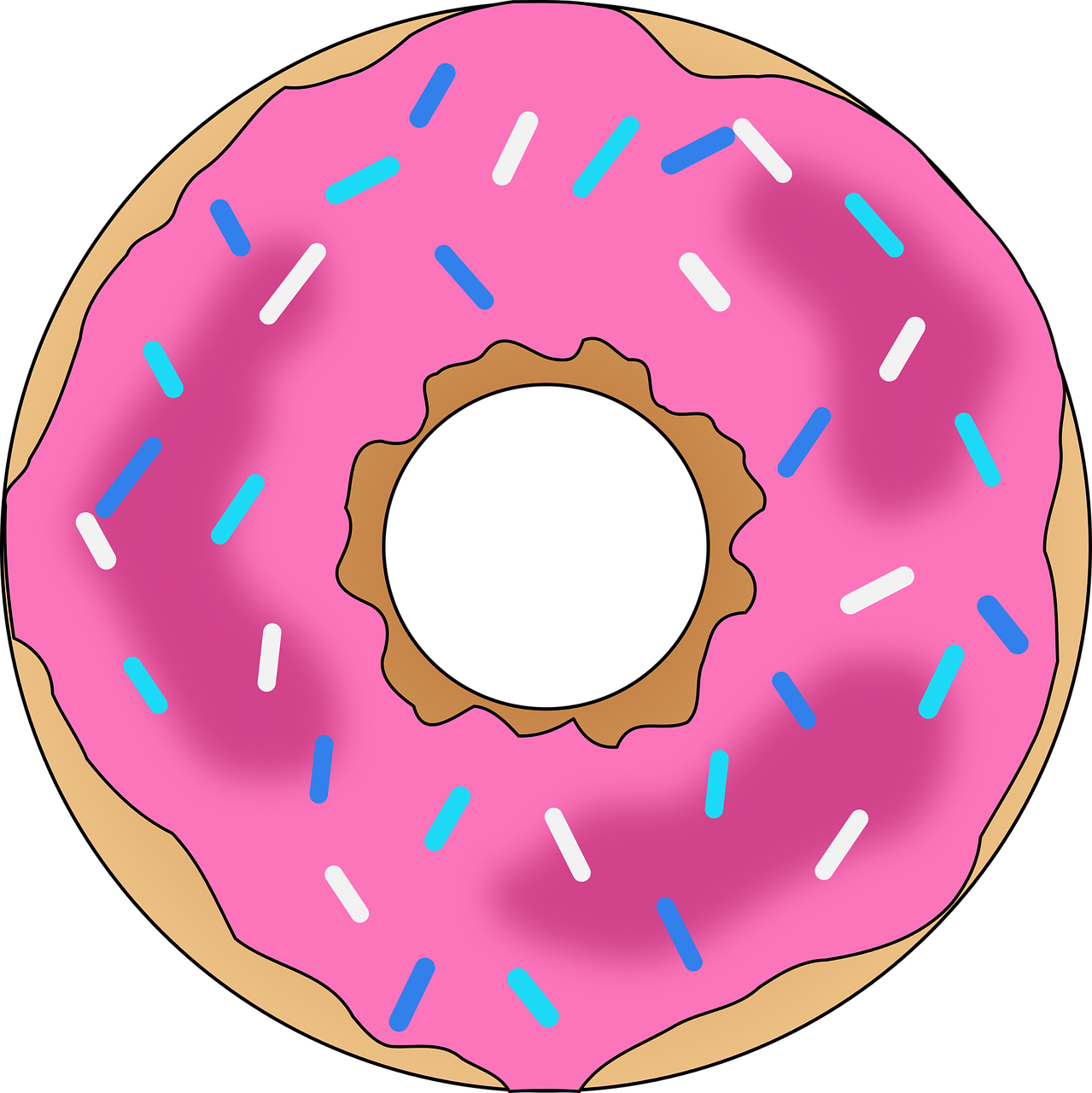 Pink Frosted Sprinkled Doughnut Illustration.png PNG