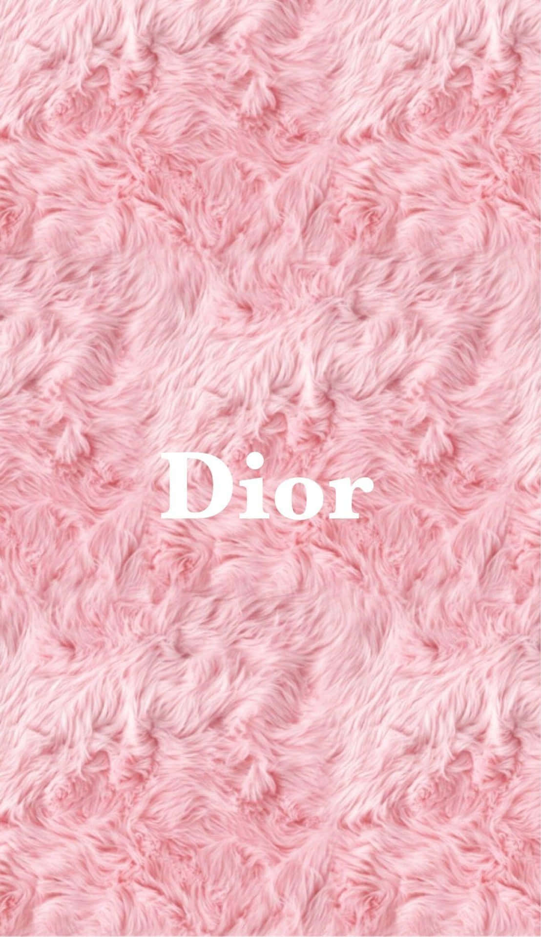 Pink Fur Texture Dior Branding Wallpaper