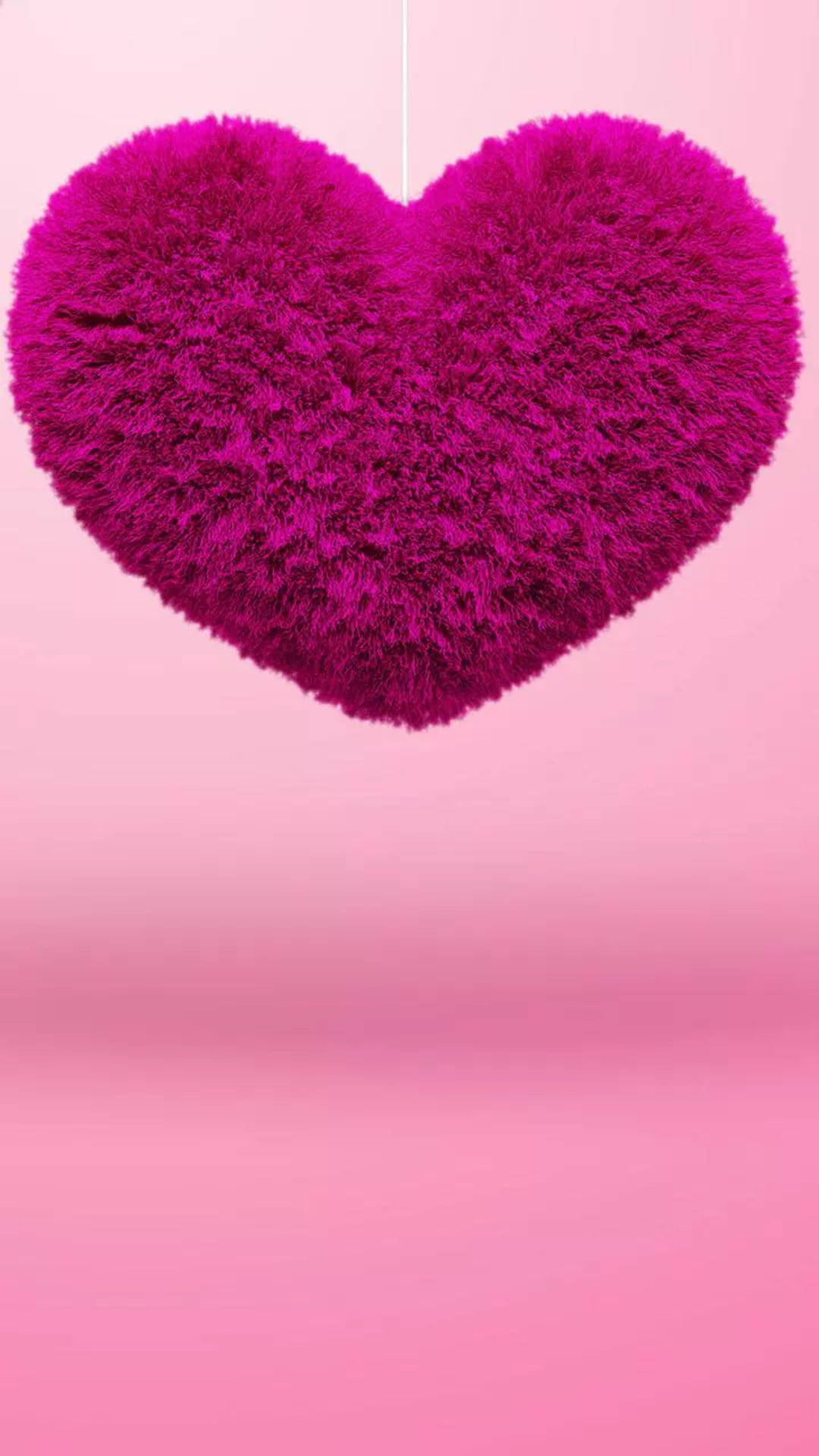 Pink Fuzzy Hjerte Wallpaper