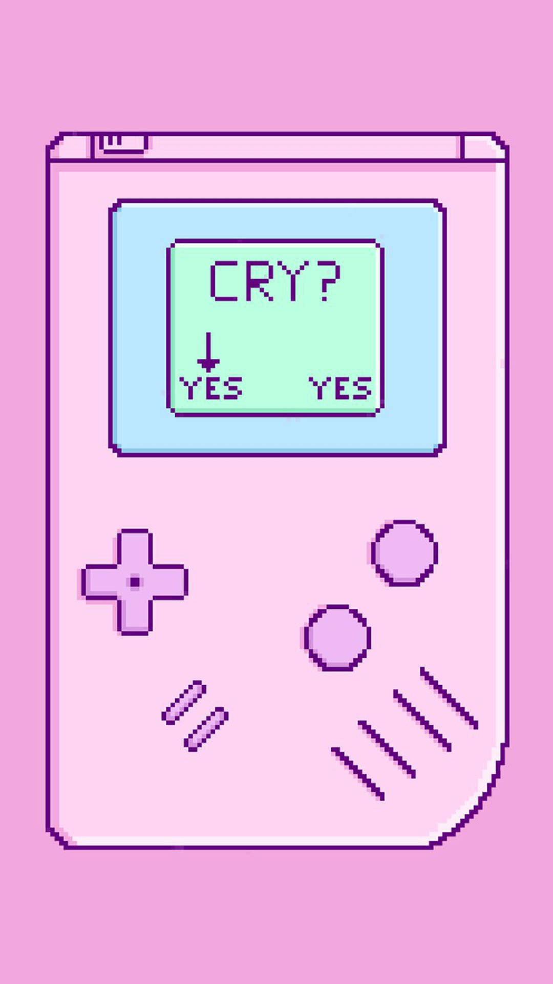 Pink Game Boy Cry Menu Wallpaper