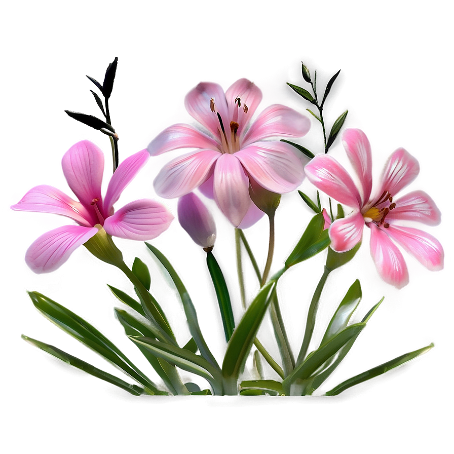 Pink Garden Flowers Png Vvo PNG