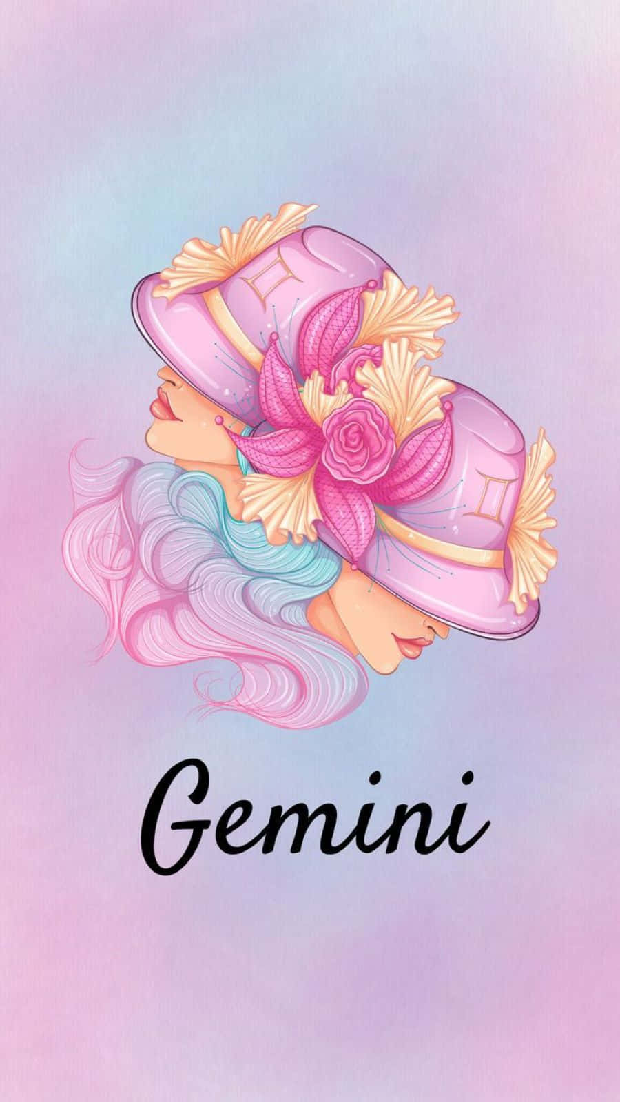 Pink Gemini Aesthetic Artwork Wallpaper