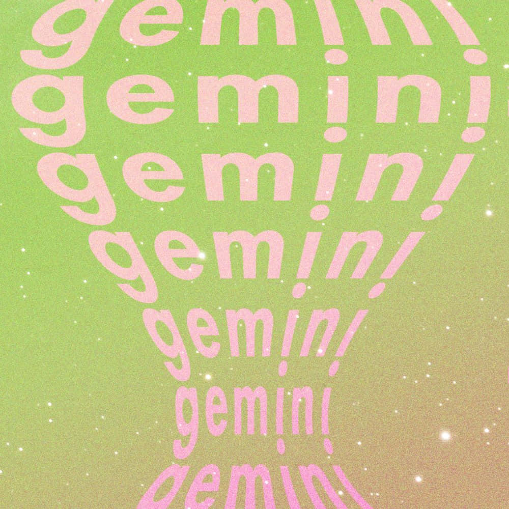 Pink Gemini Text Aesthetic Wallpaper