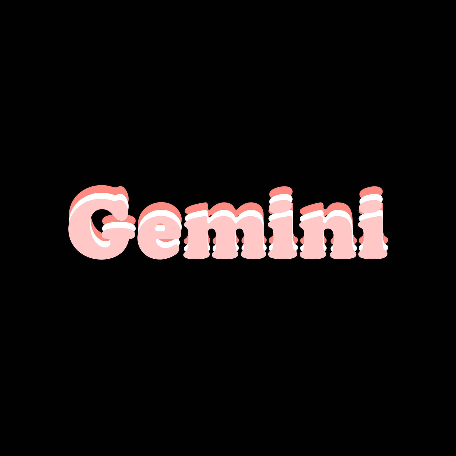 Pink Gemini Texton Black Background Wallpaper