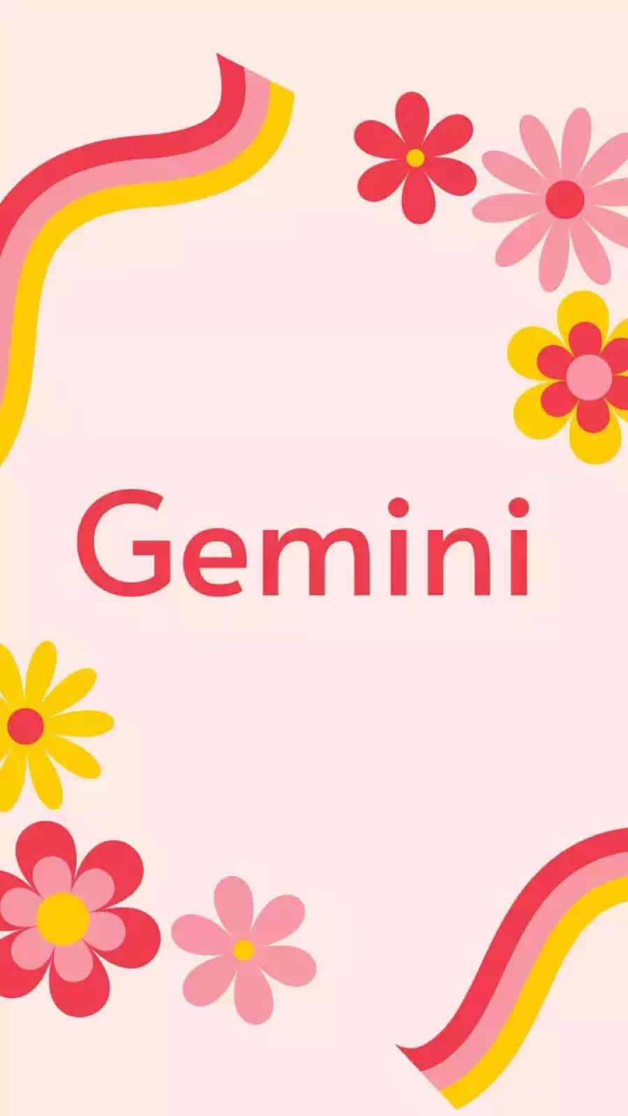 Pink Gemini Zodiac Floral Background Wallpaper